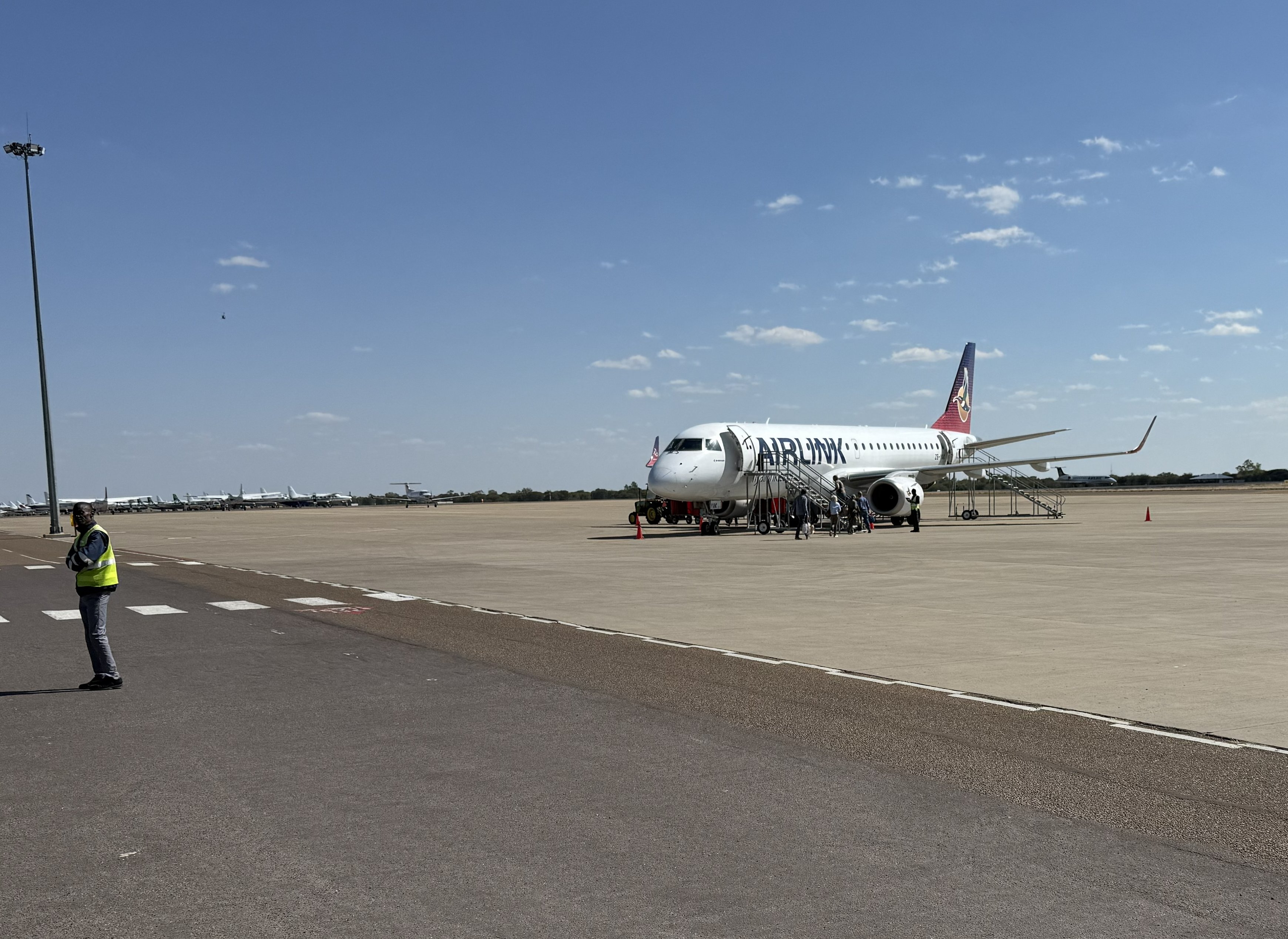 And the aircraft that would take us south to Cape Town: a proper jet, on a proper apron. The safari was, in every sense, taxiing to its close.